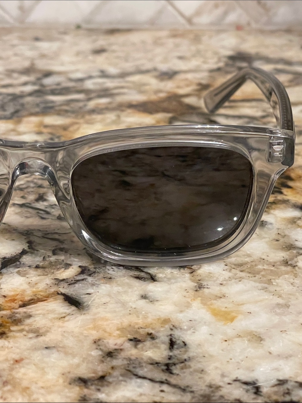 Gucci Clear Frame Sunglasses with Gray Lenses - Picture 5 of 15